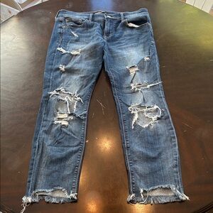 Express Distressed Denim Ankle Jeans